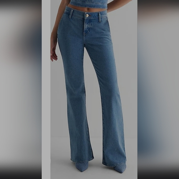 Express Light Blue Flare Jeans - Picture 3 of 12